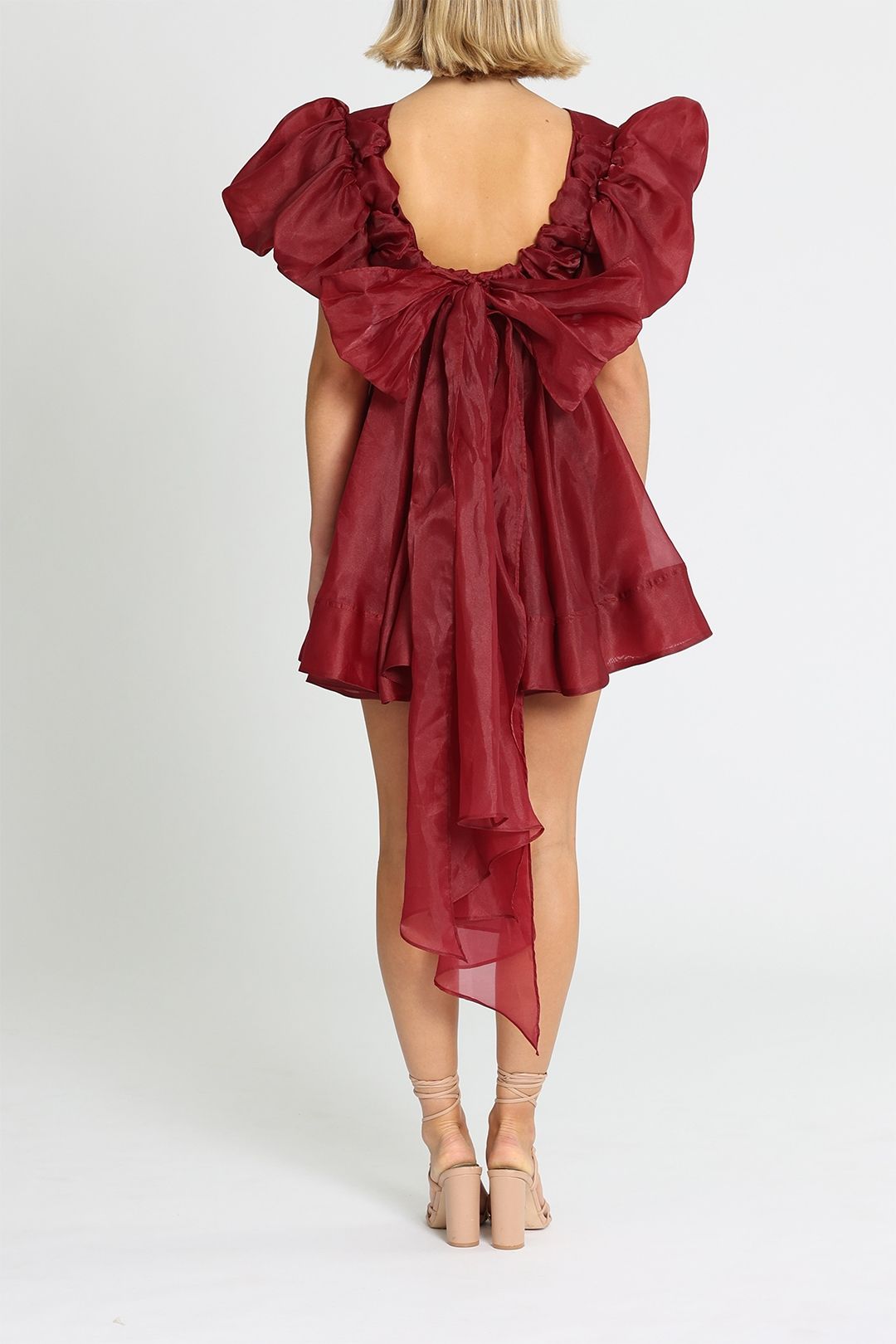 Aje Gretta Organza Mini Dress Scoop Back
