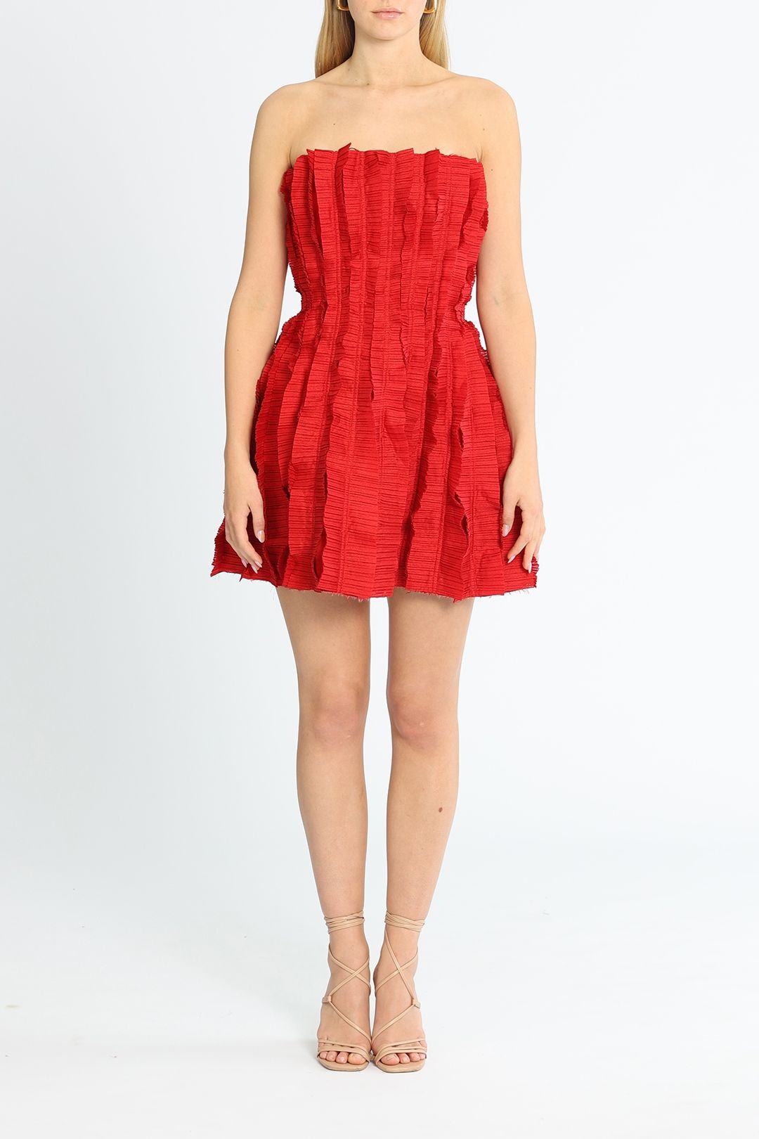 Hire Hybrid Mini Dress In Red Aje Glamcorner 