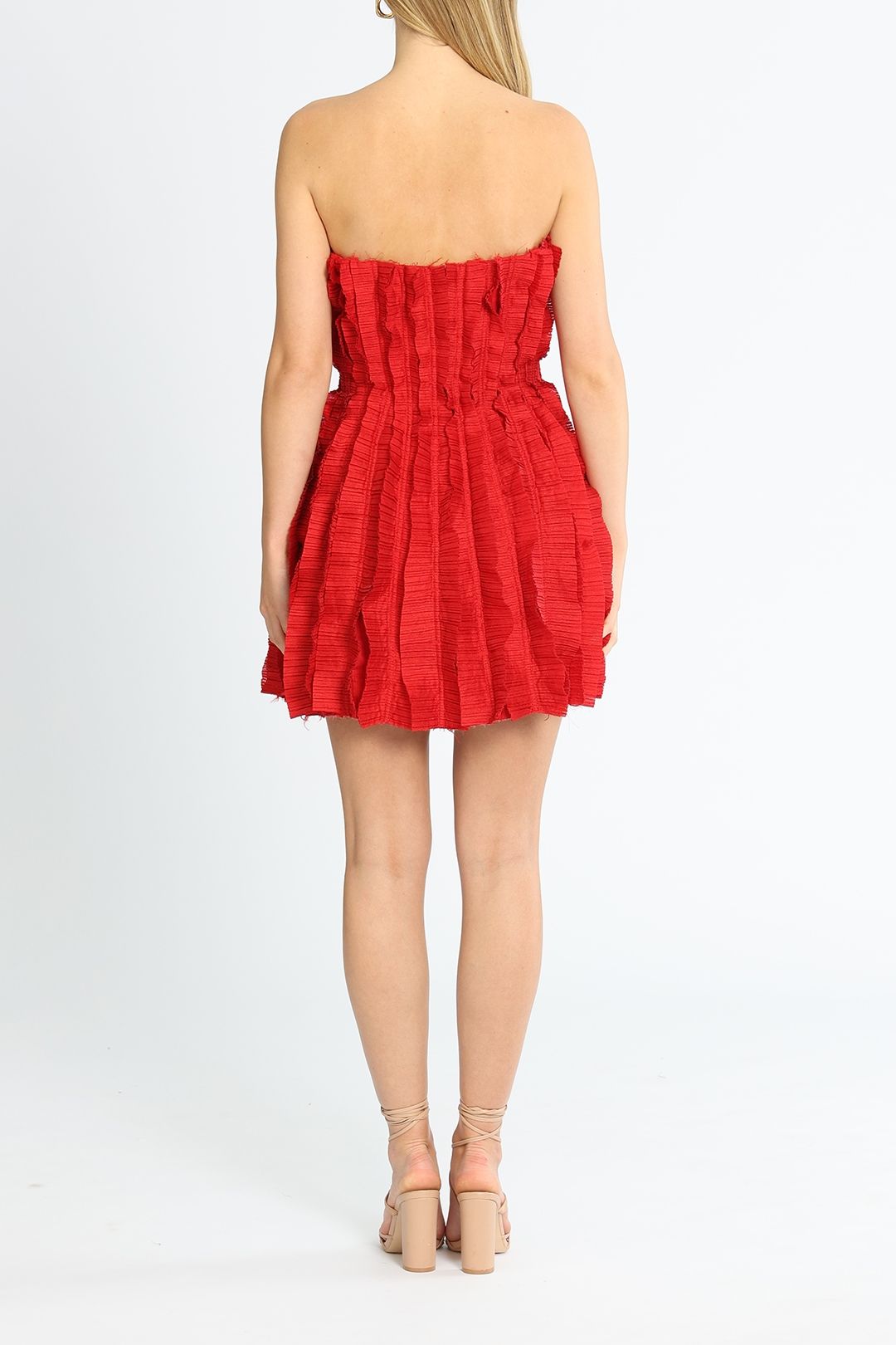 Hire Hybrid Mini Dress In Red AJE GlamCorner hire-hybrid-mini-dress-in-red-aje-glamcorner
