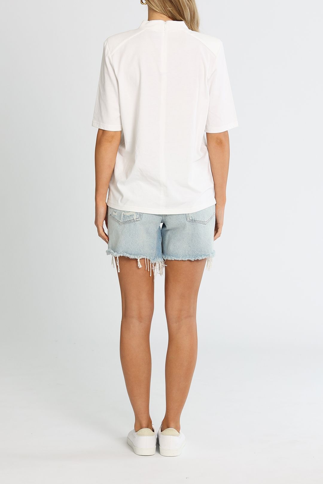 AJE Illona Logo Top White Relaxed Fit