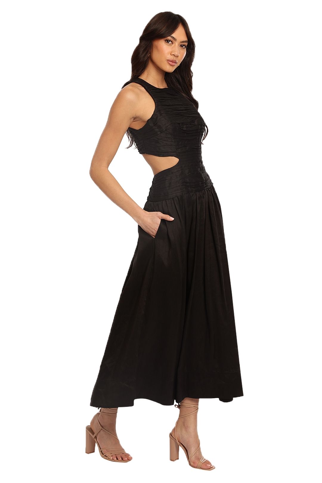 AJE Introspect Midi Dress Black Cutout