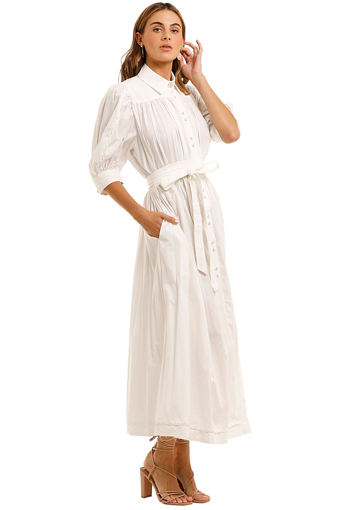 AJE Organic Manifest Dress white belted
