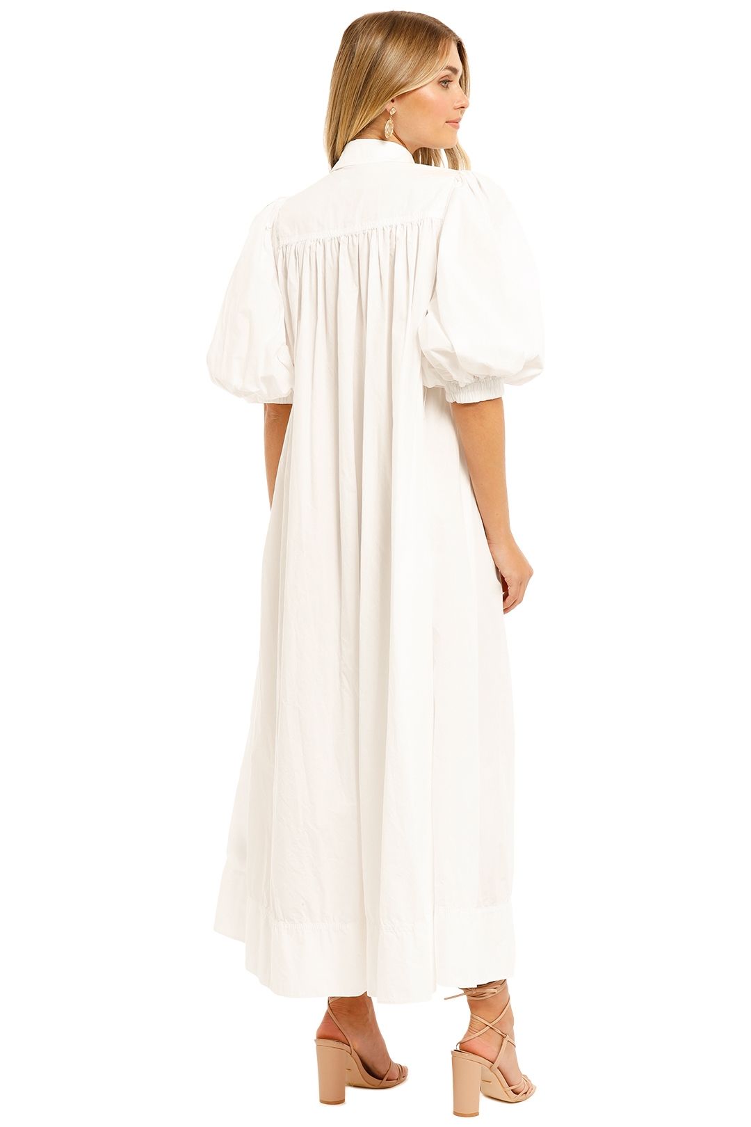 AJE Peace Dress in Ivory Puff Sleeves