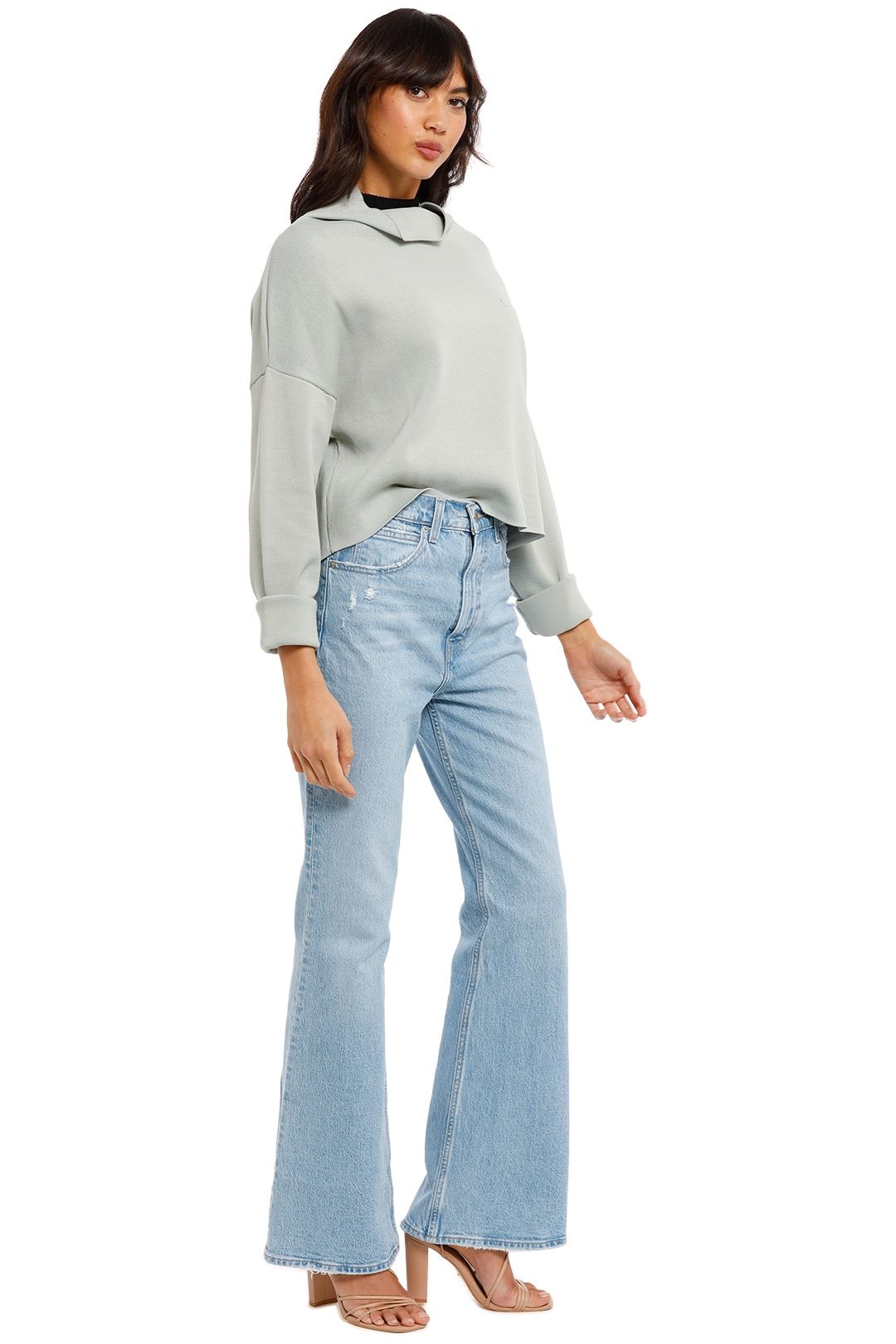 aje psychedelia turtleneck crepe logo crop