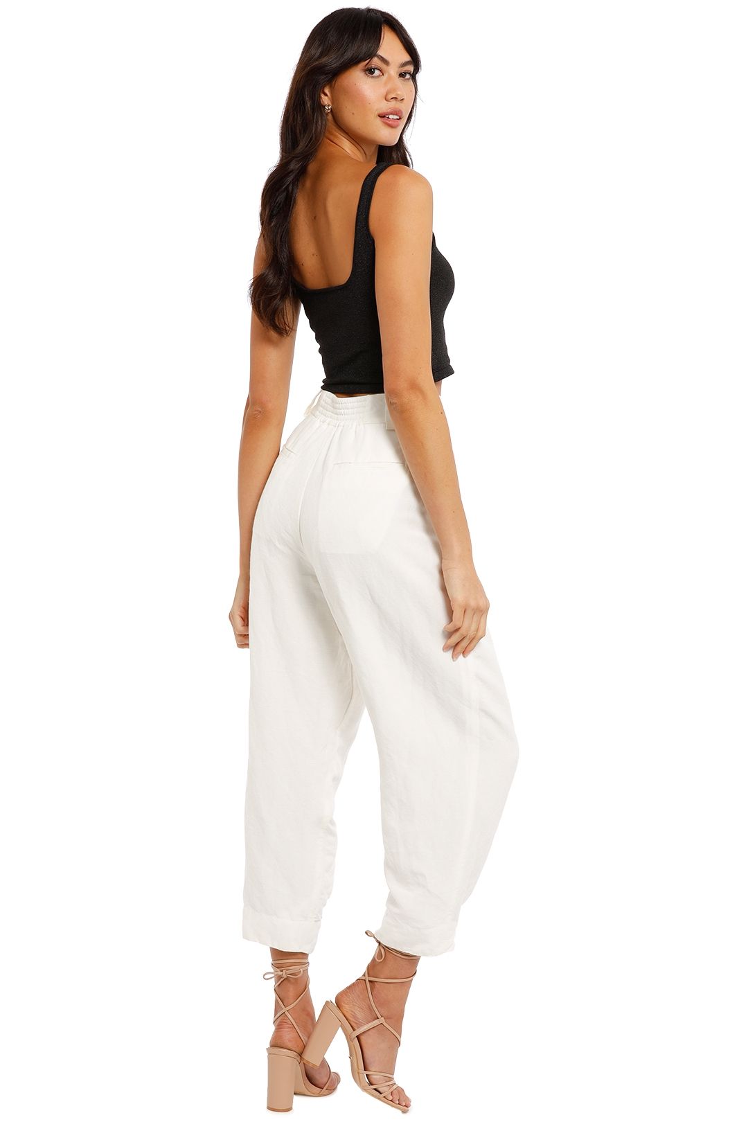 AJE Rarity White Tapered Pant cropped