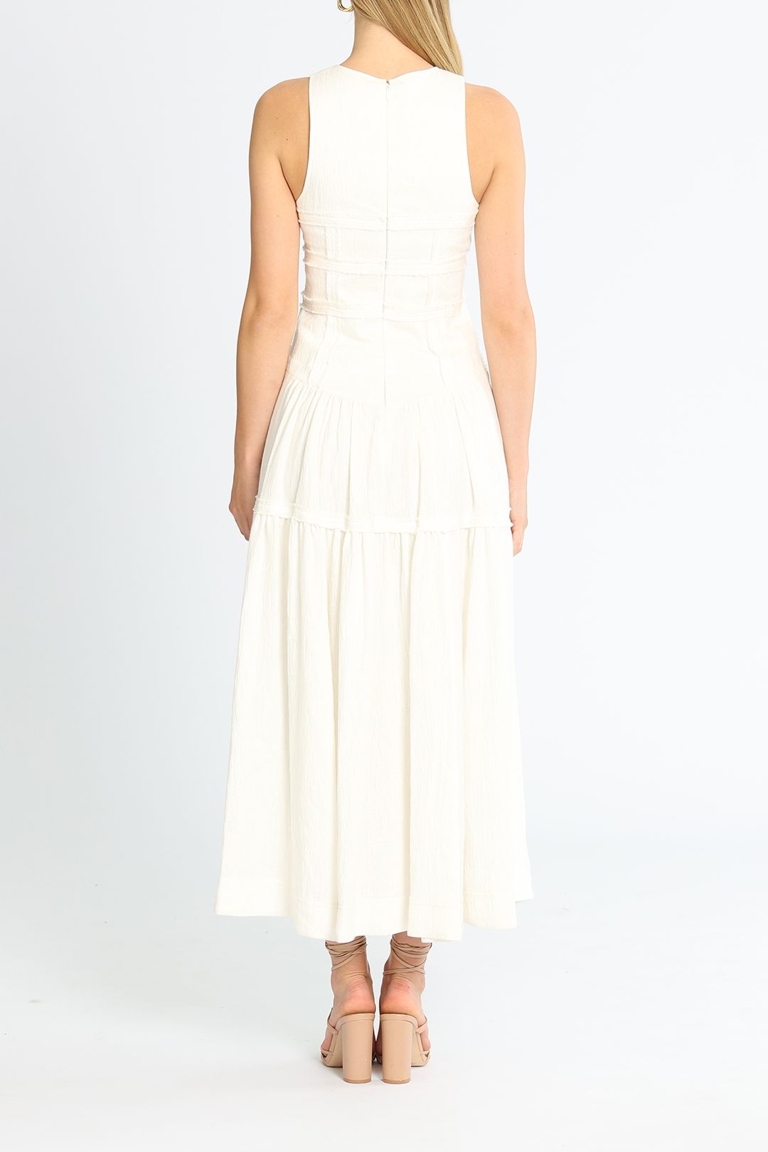 Hire Tidal Corset Midi Dress in Ivory AJE GlamCorner