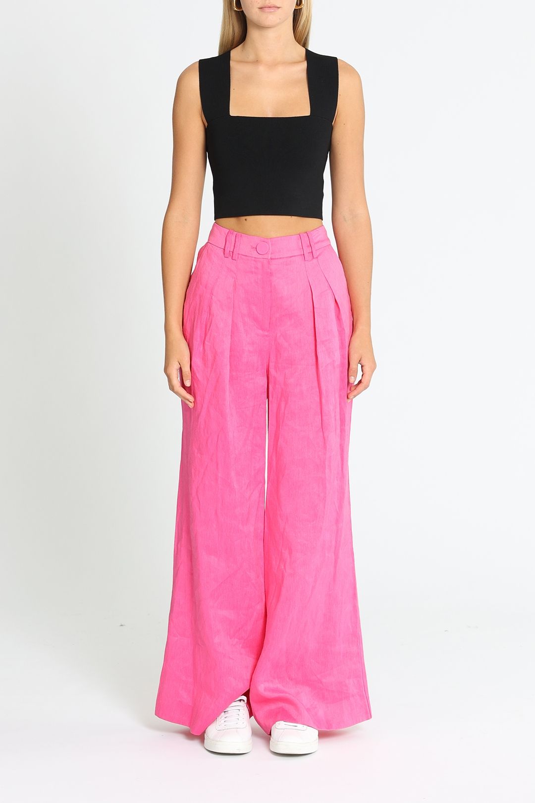 Simple High Waist A- Line Wide Leg Pants main image 1