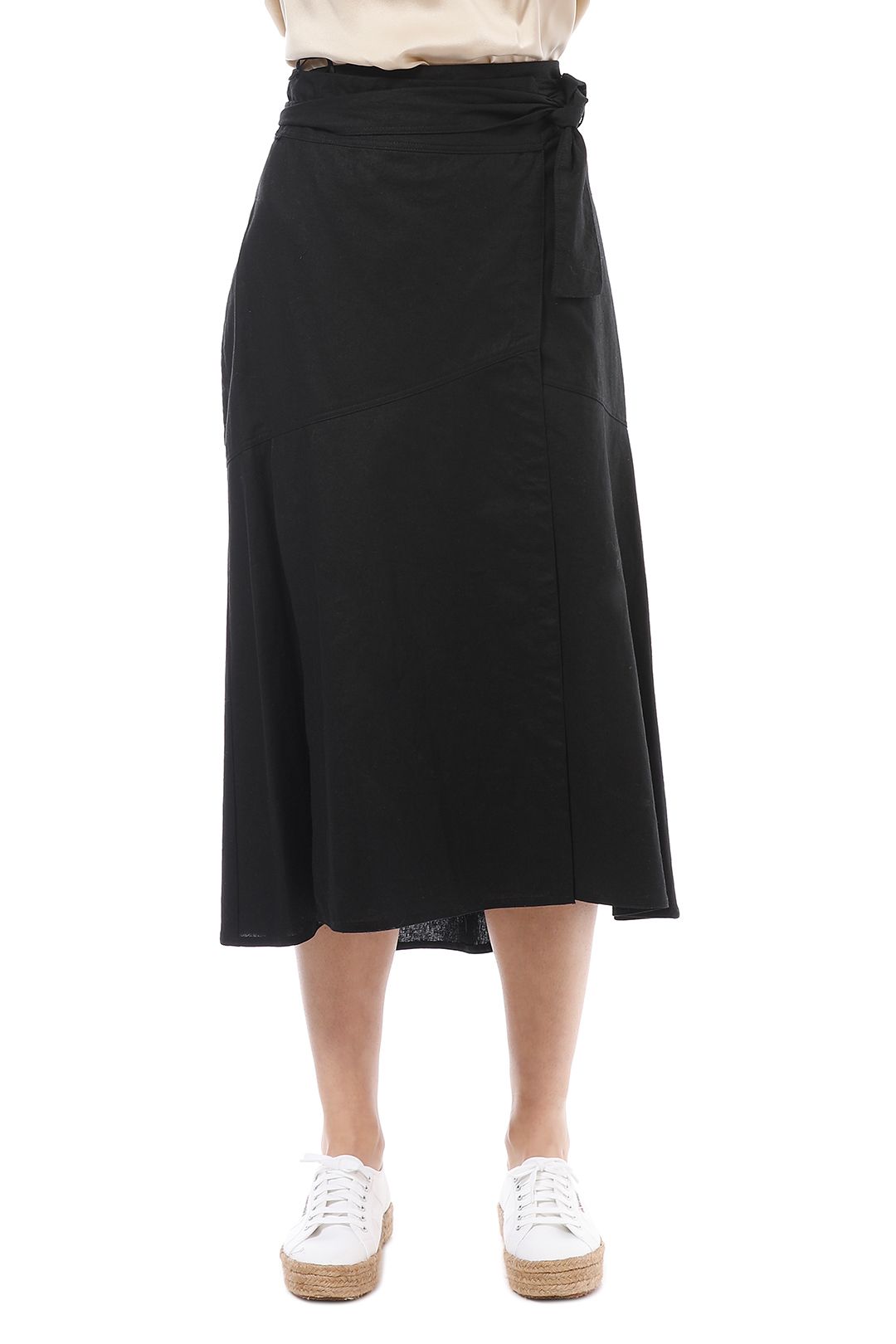 AKIN by Ginger and Smart - Grace Wrap Skirt - Black - Front Detail