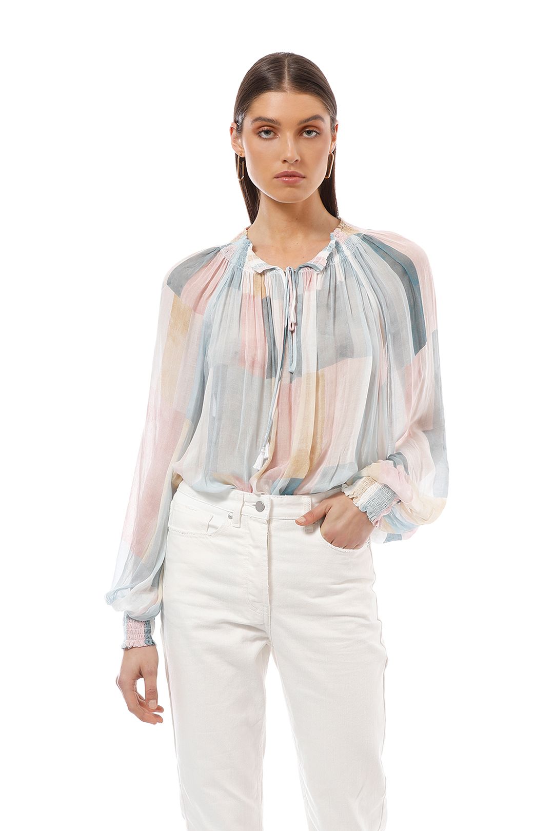 Ginger and Smart - Rapture Blouse - Watercolour Print - Front Crop