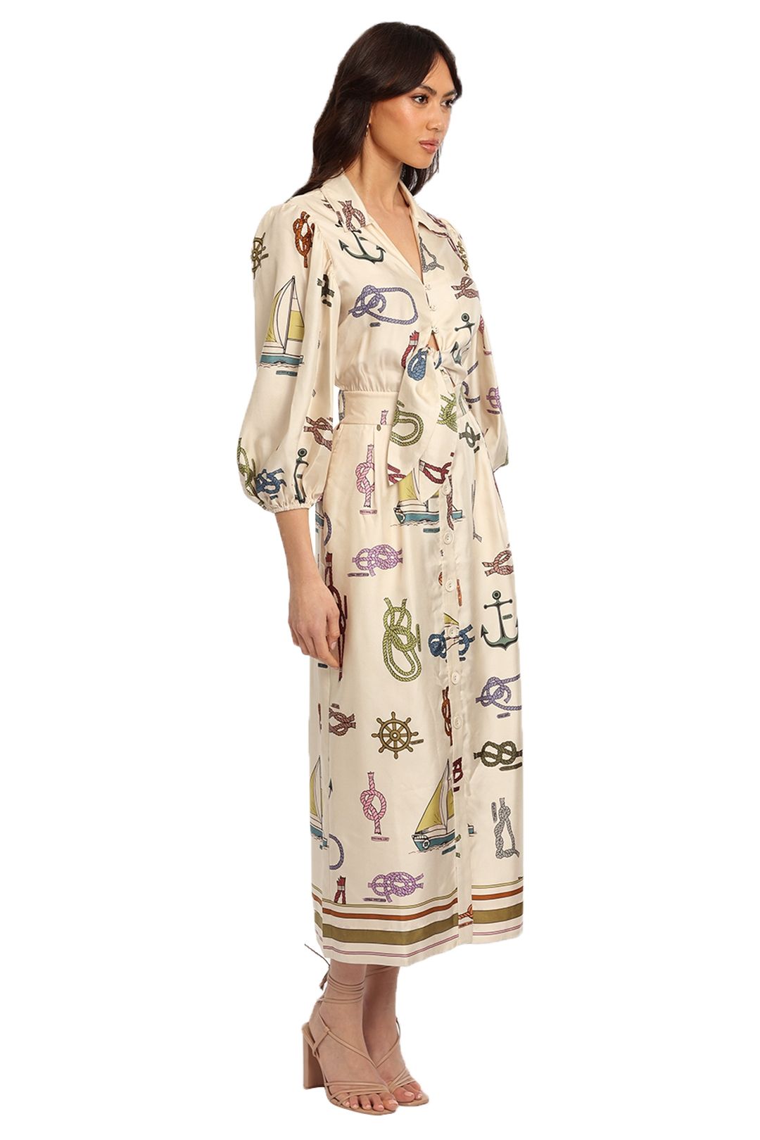 Alemais Ships Ahoy Midi Dress side