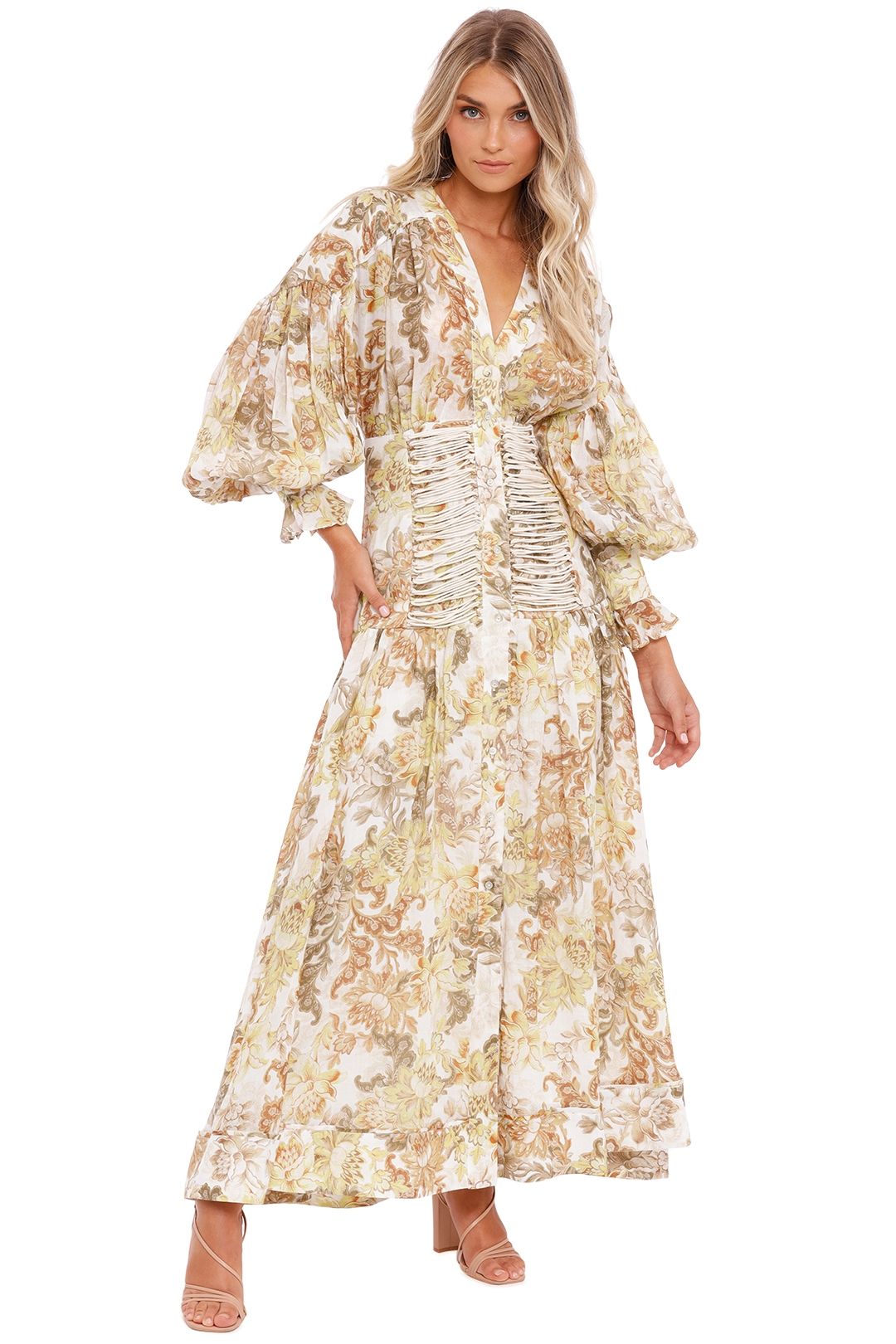 Alemais Bernadette Corset Shirt Dress v neck