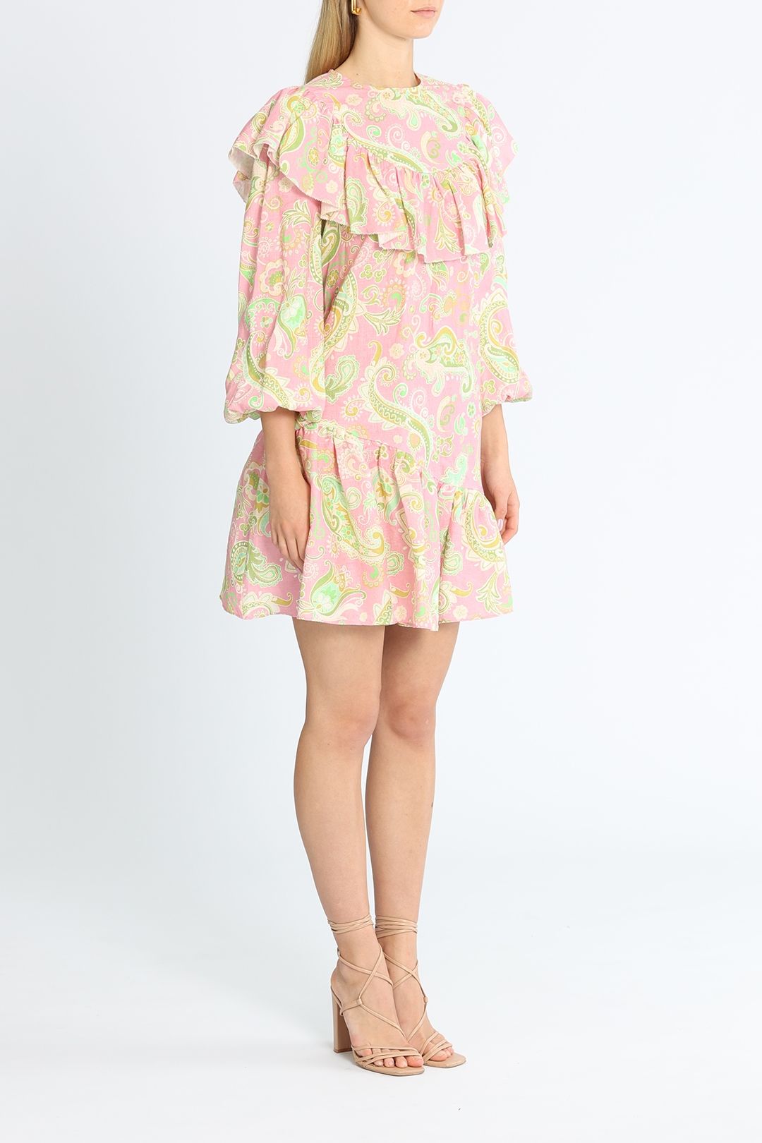 Alemais Marta Mini Ruffle Dress Pink No Belt