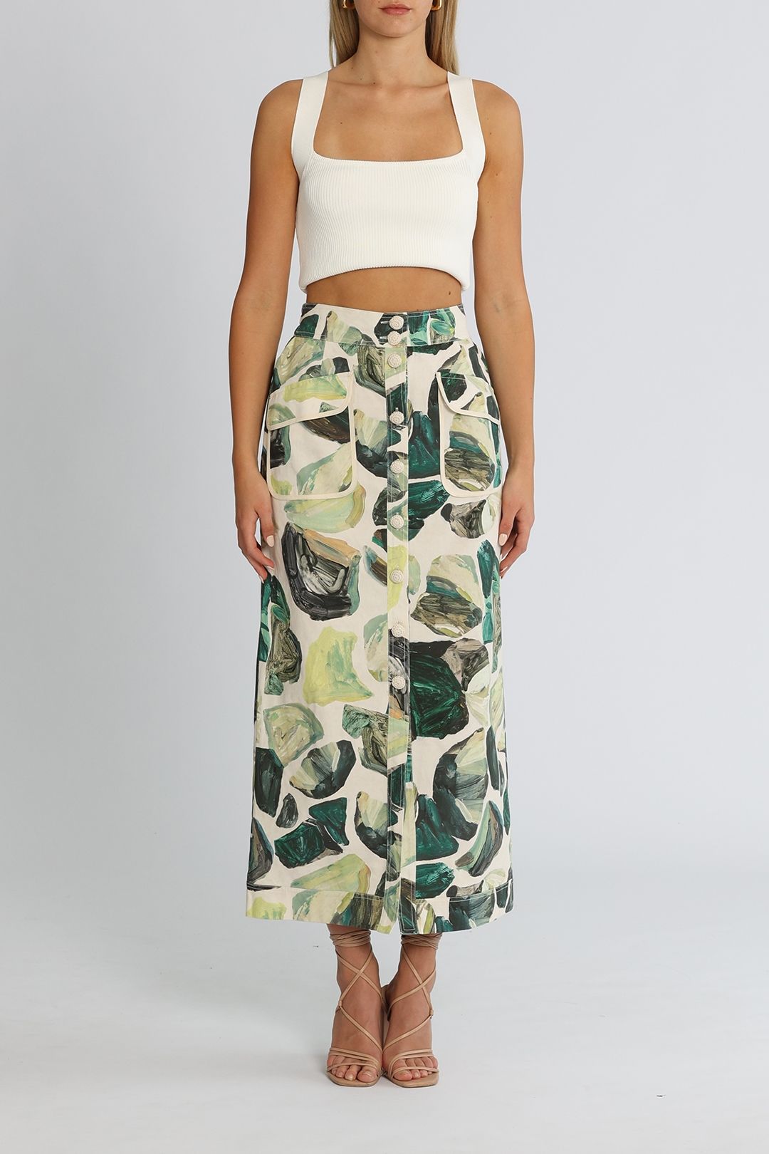 Alemais Siena Utility Skirt Green