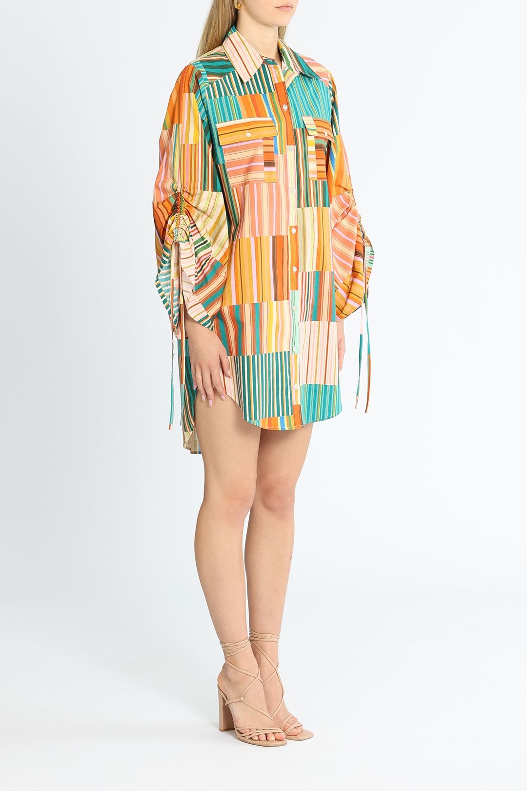 Alemais Sloane Shirt Multi Stripe Long Sleeves