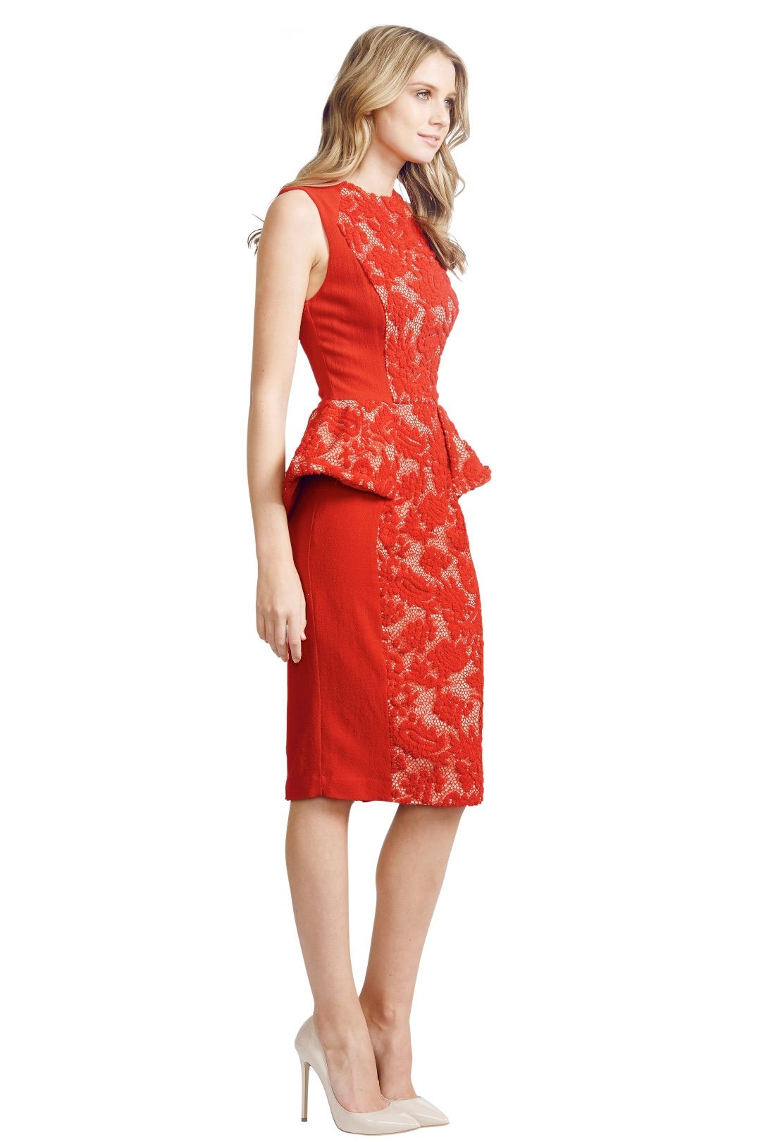 Alex Perry - Natalia Dress - Red - Side