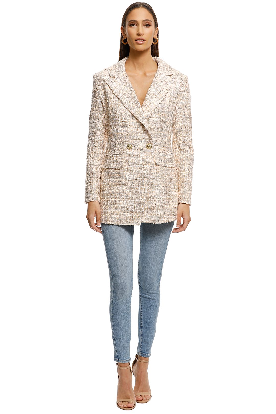 Alexia-Admor-Double-Breasted-Tweed-Jacket-Cream-Front