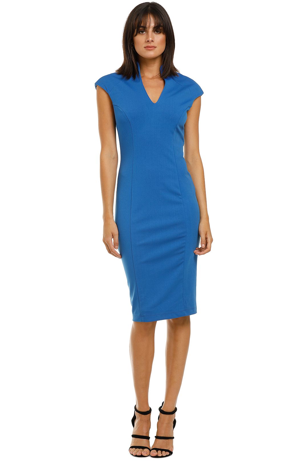alexia admor zahara v neck midi with bow