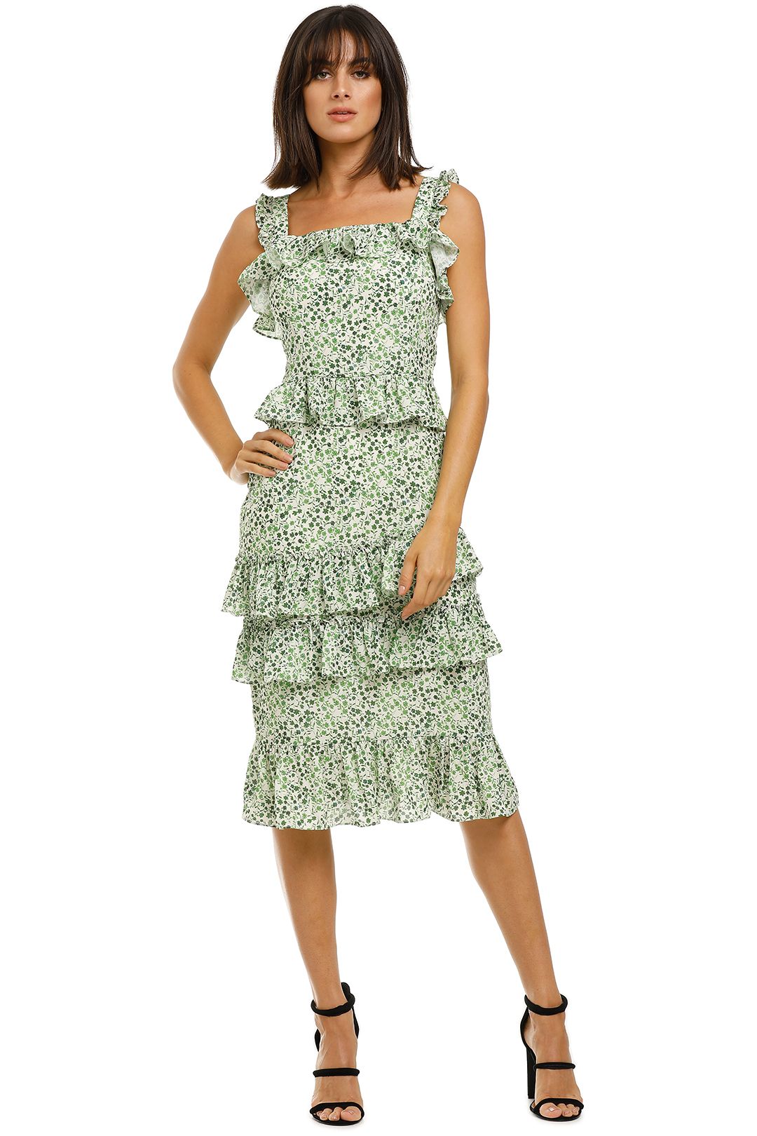 Alexia-Admor-Liv-Floral-Ruffle-Midi-Dress-Green-Ditzy-Back
