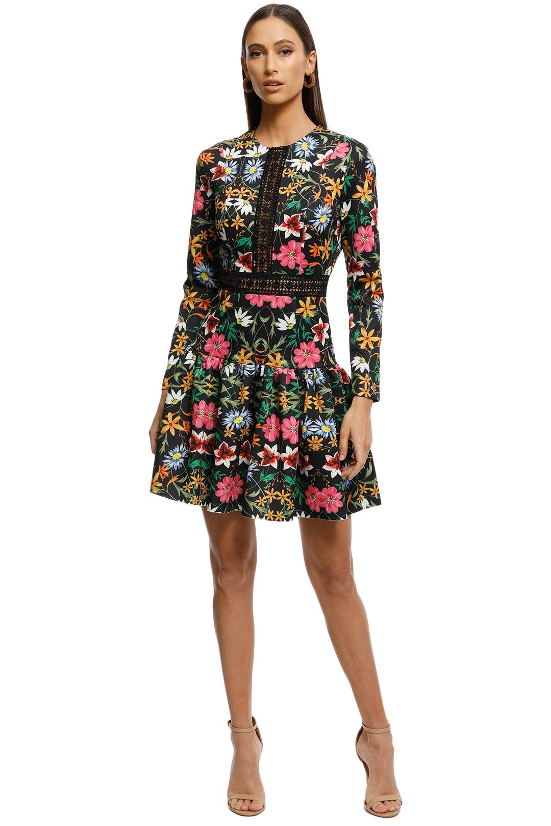 Alexia-Admor-Long-Sleeve-Lace-Knit-Trim-Floral-Print-Dress-Black-Multi-Front
