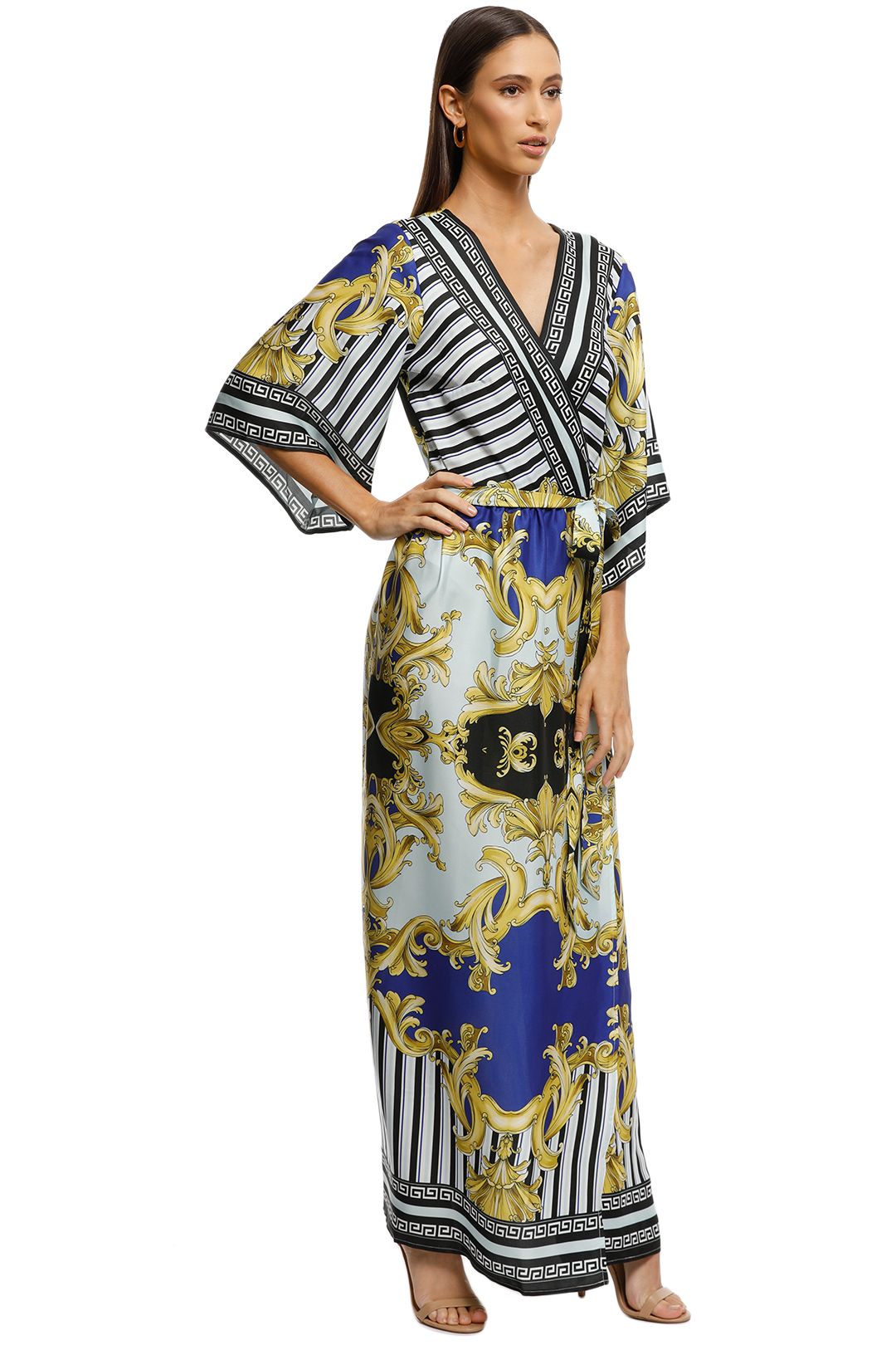 Printed Kimono Wrap Dress by Alexia 