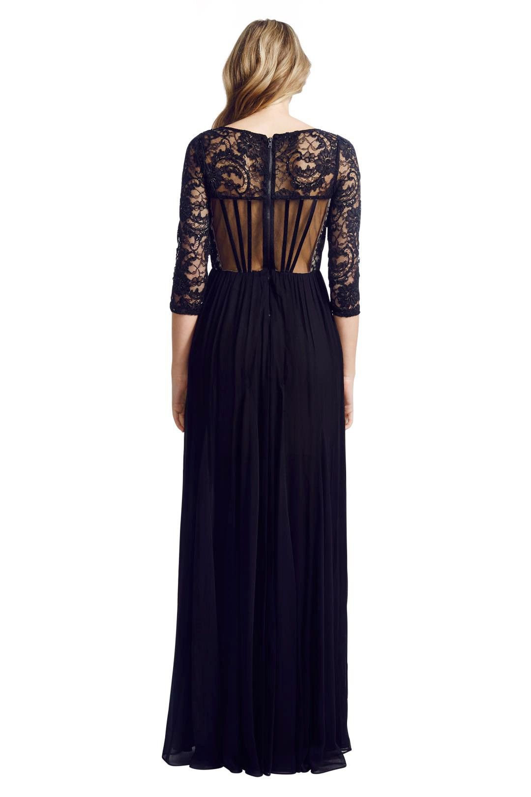 Alice and Olivia - Robinson Sequined Lace and Silk-Georgette Gown - Black - Back