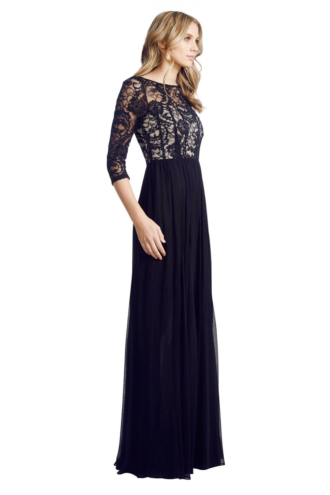 Alice and Olivia - Robinson Sequined Lace and Silk-Georgette Gown - Black - Side