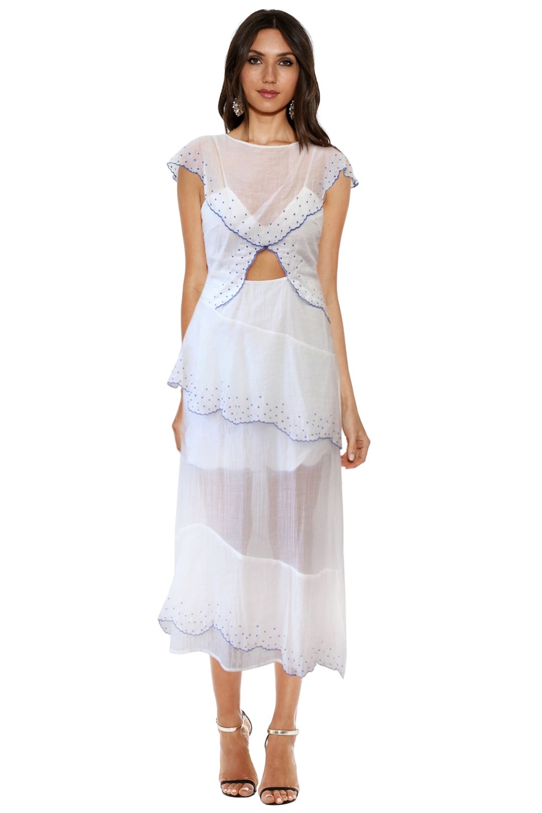 Alice McCall - Blue Dot Midi - Blue - Front