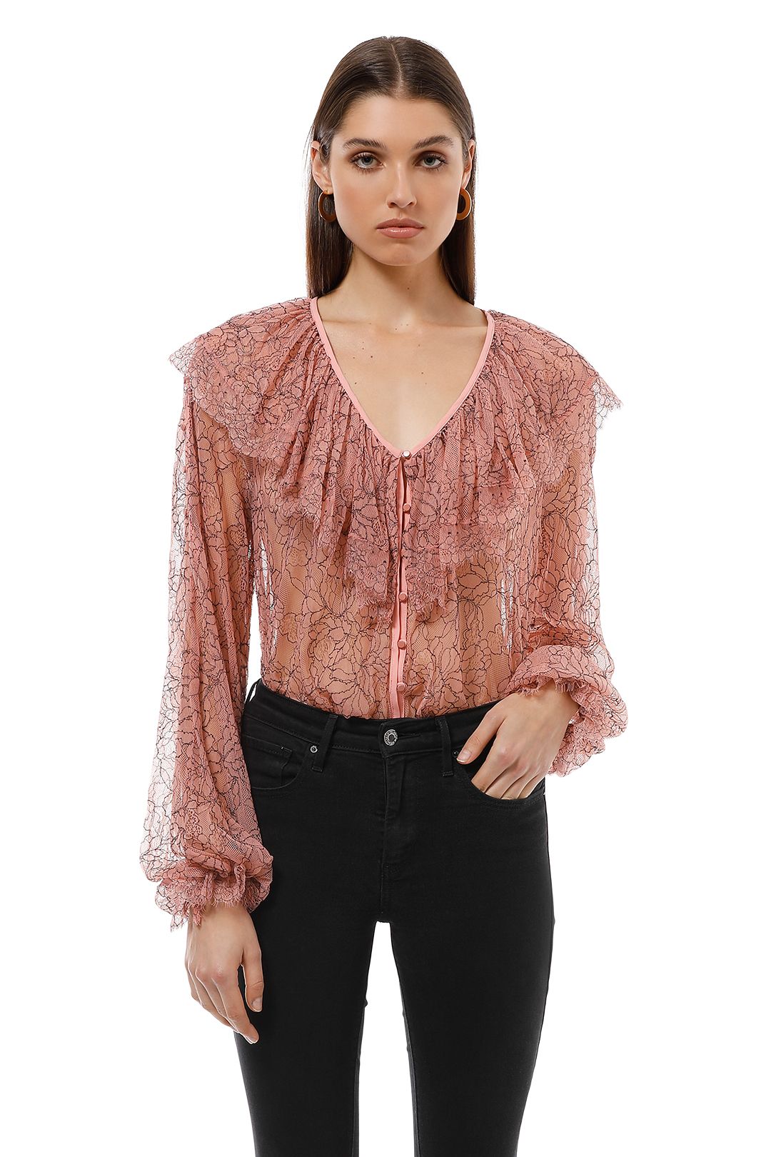 Alice McCall - Folklore Blouse - Blush Pink - Front Crop