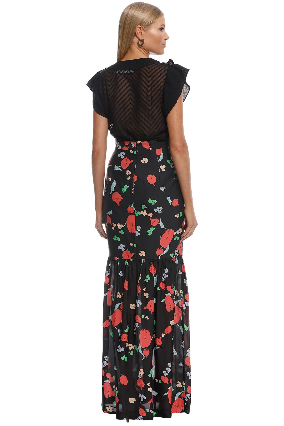 Alice McCall - Move Over Skirt - Black Floral - Back