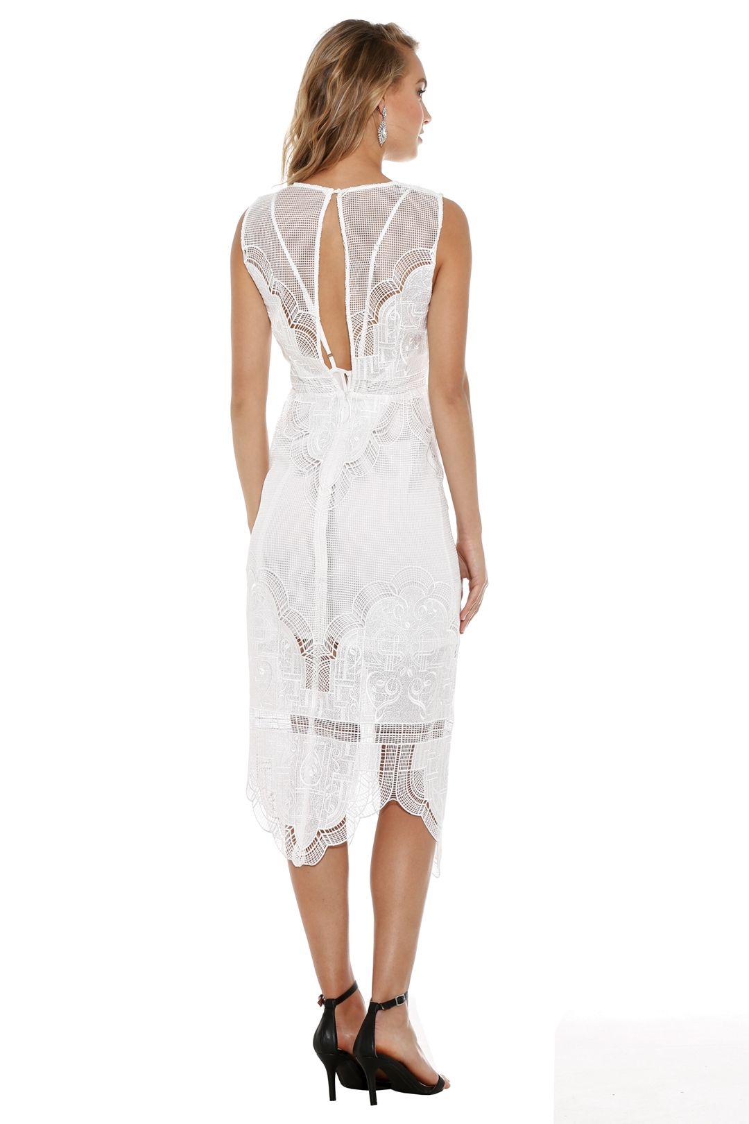 Alice McCall Talk The Talk Midi Dress White for Hire GlamCorner
