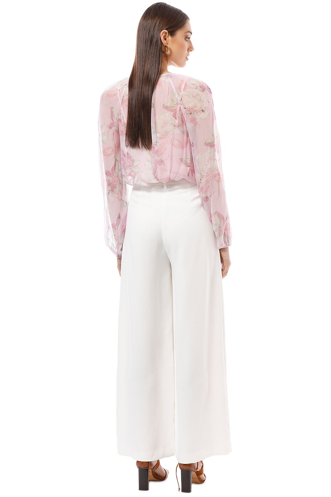 Alice McCall - Watercolour Floral Blouse - Pink Print - Back