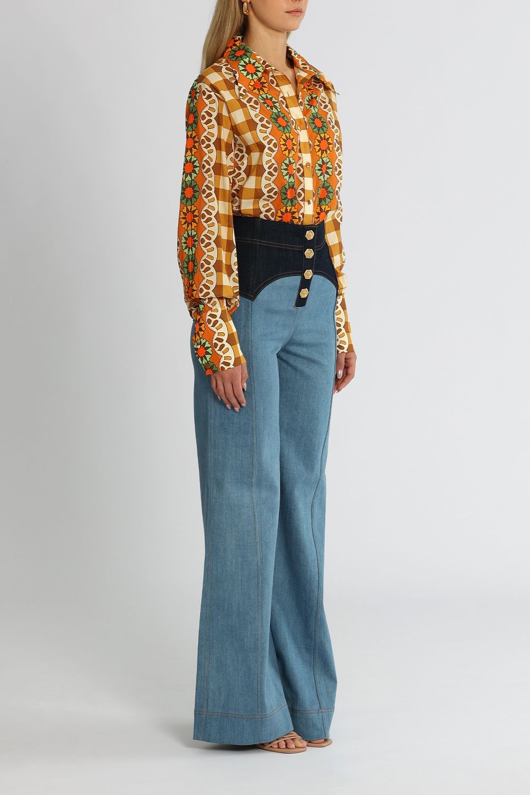 Alice McCall Clara Shirt Multi Balloon Sleeves