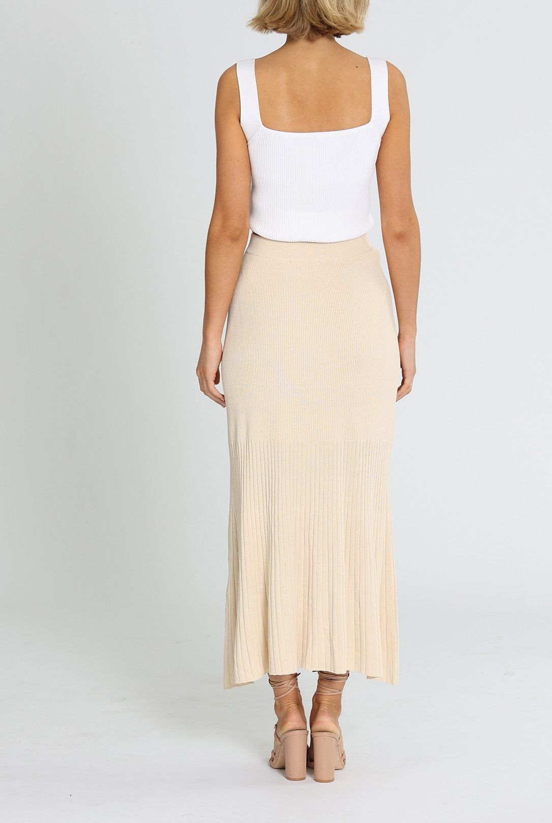 Alice McCall Michelle Skirt Nude Fitted Waistband