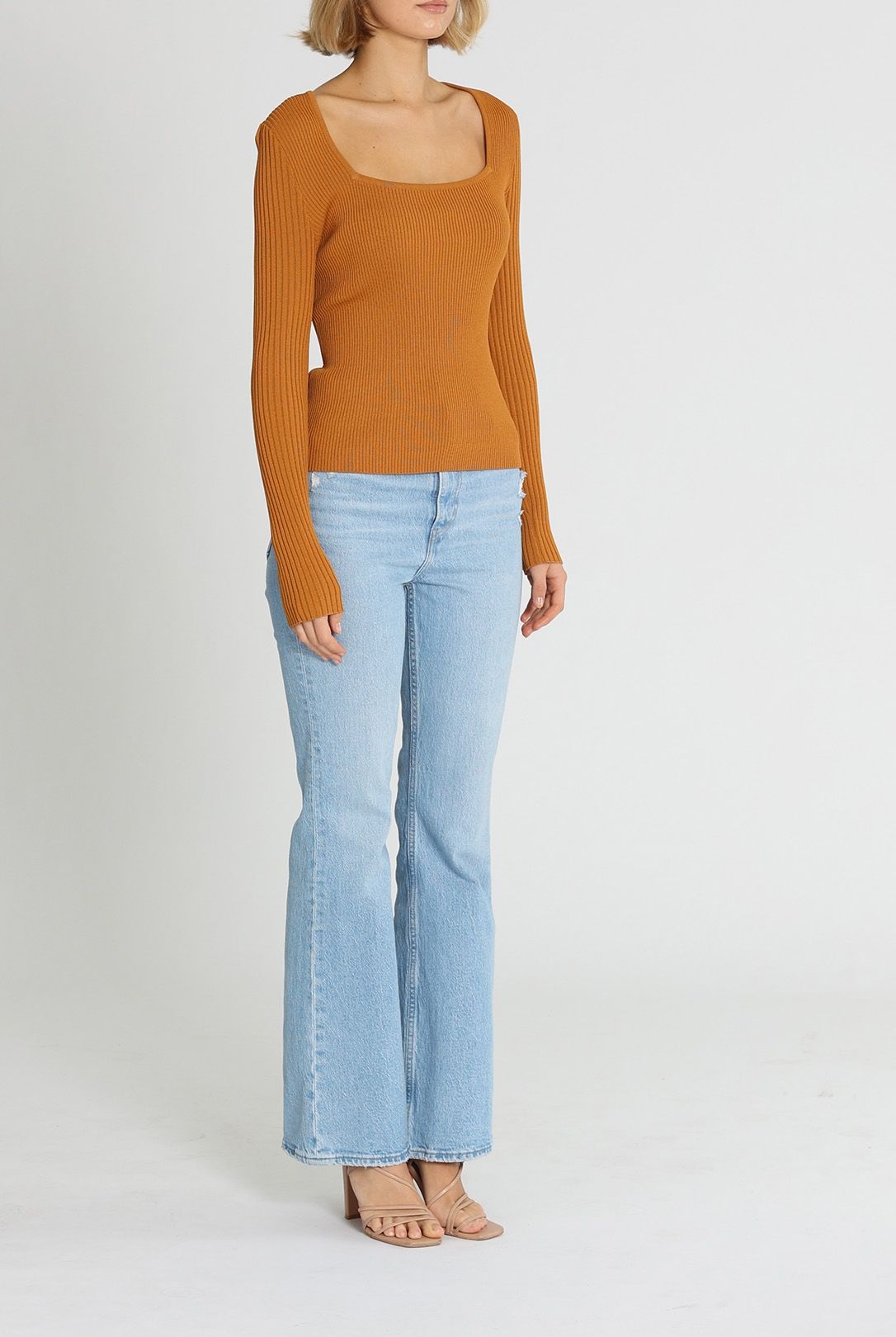 Alice McCall Michelle Top Tan Long Sleeves