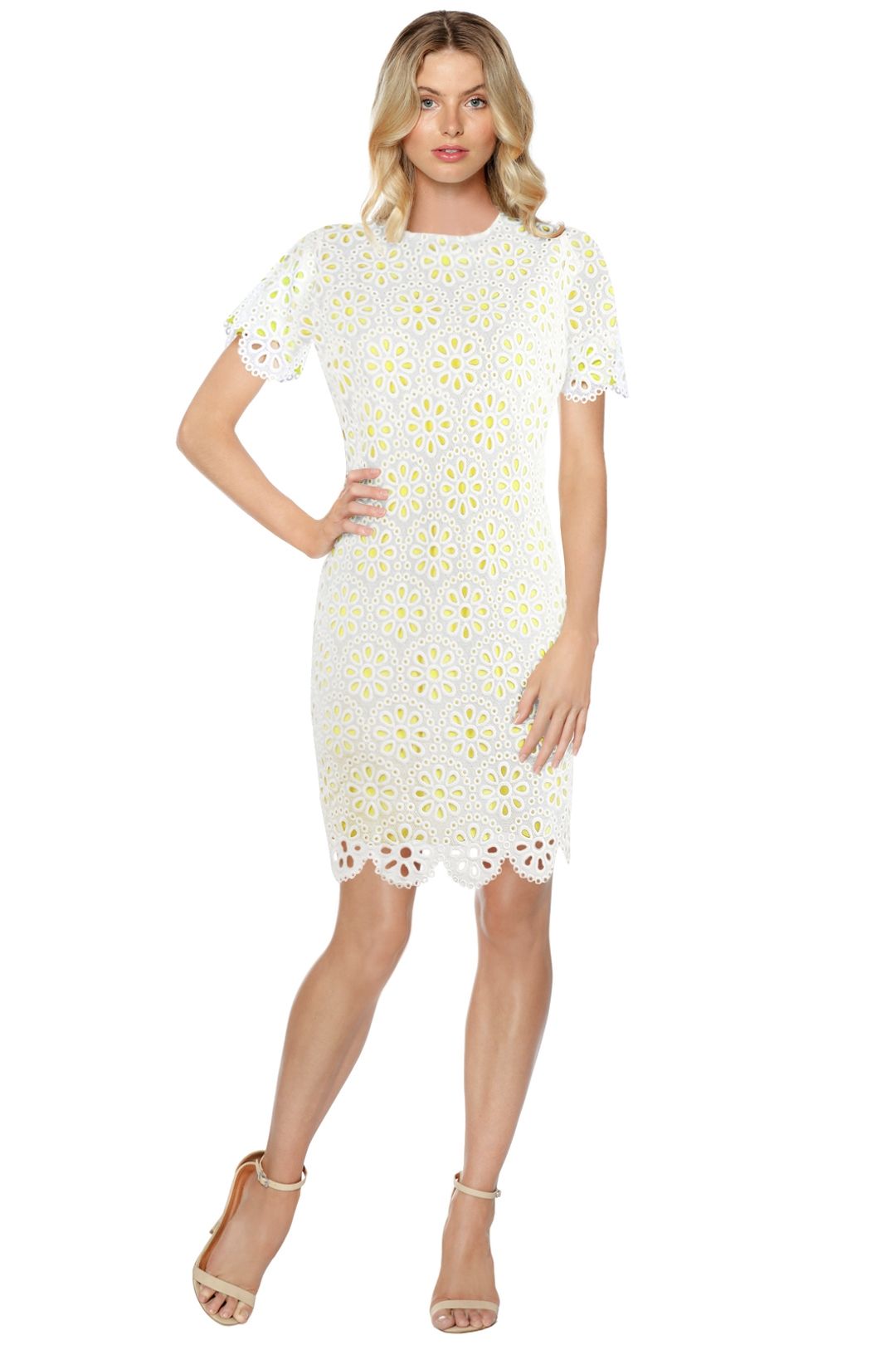 Anna Scholz - Daisy Lace Tunic Dress - White - Front