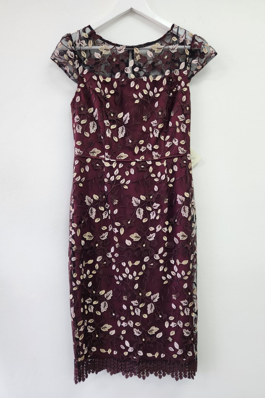 Buy Brown Embroidered Catherine Shift Dress | Anthea Crawford | GlamCorner