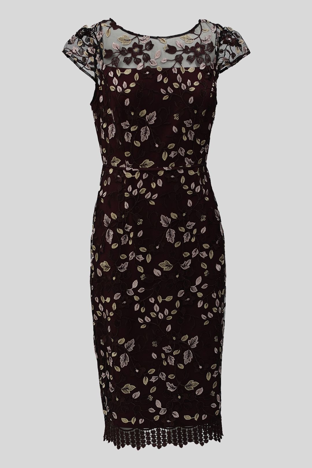 Anthea Crawford - Brown Embroidered Catherine Shift Dress
