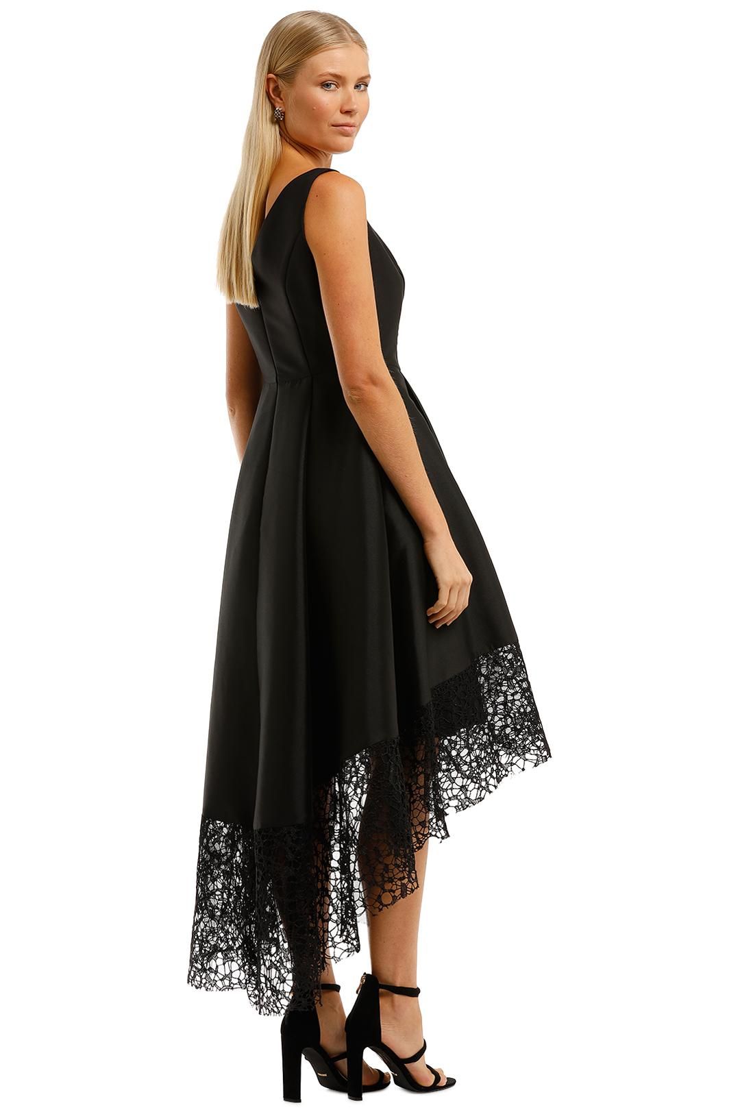 Hire Satin Hi Lo Dress | Black | Anthea 
