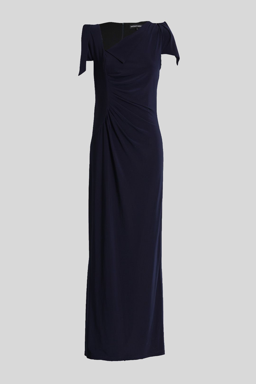 Anthea Crawford Split Sleeve Long Gown in Navy