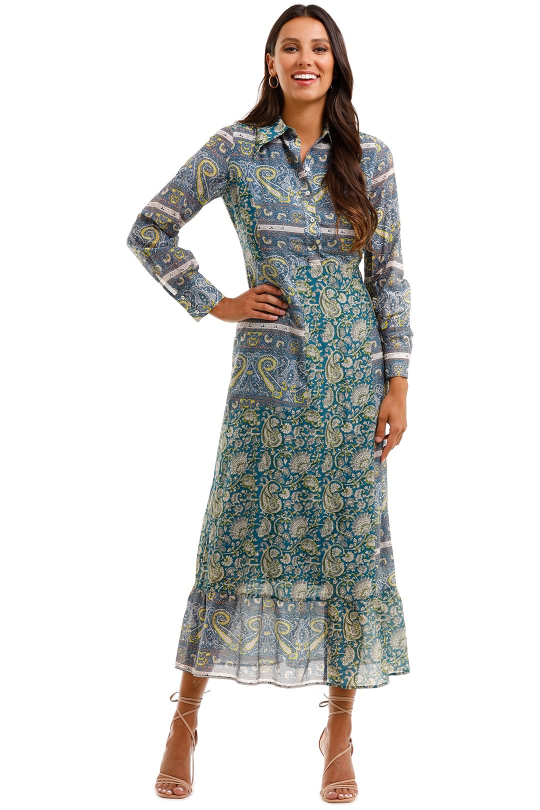 Antik Batik Kheti Printed Voile Midi Dress