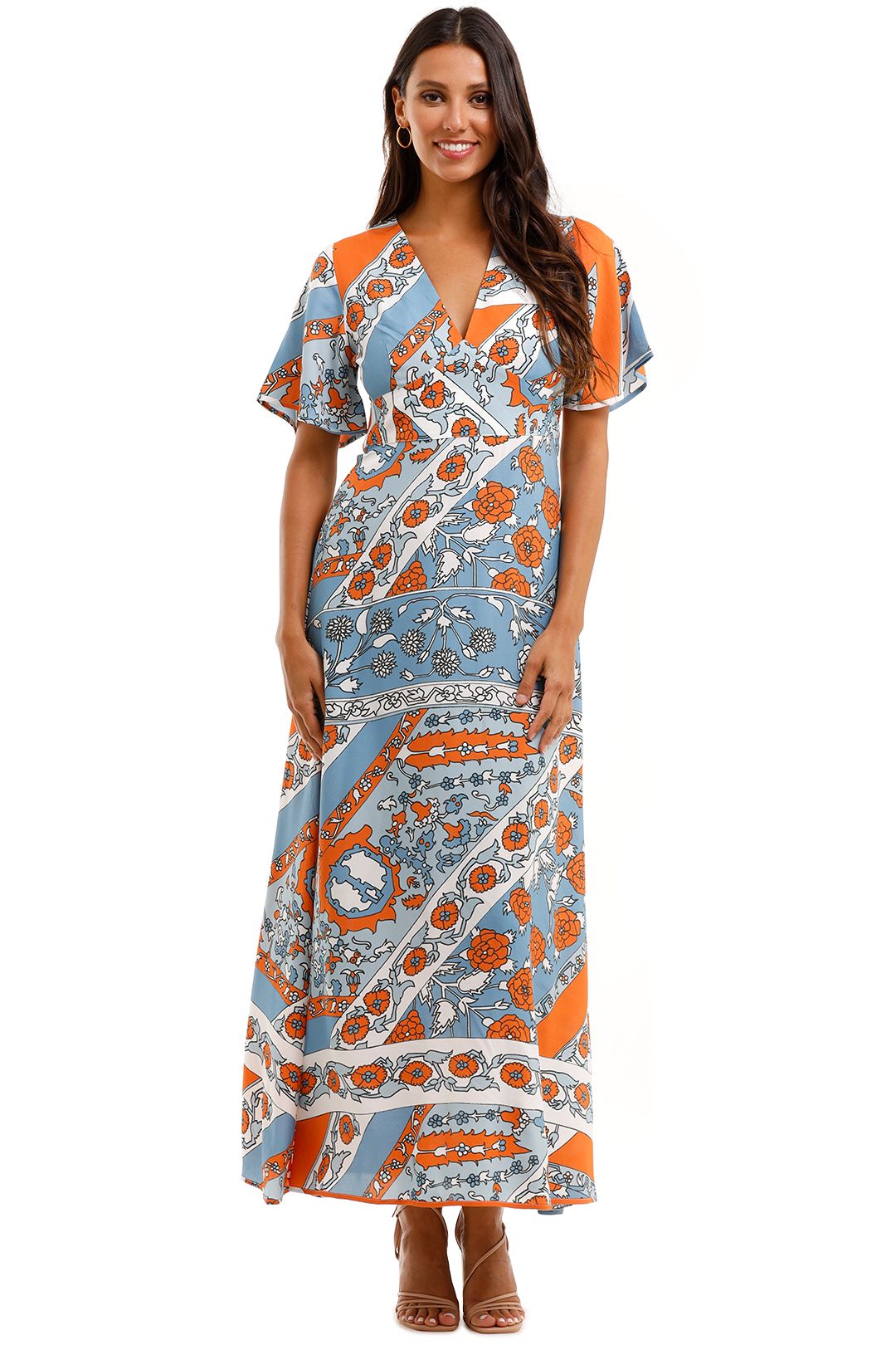 Antik Batik Leandra Floral Print Jacquard Maxi Dress