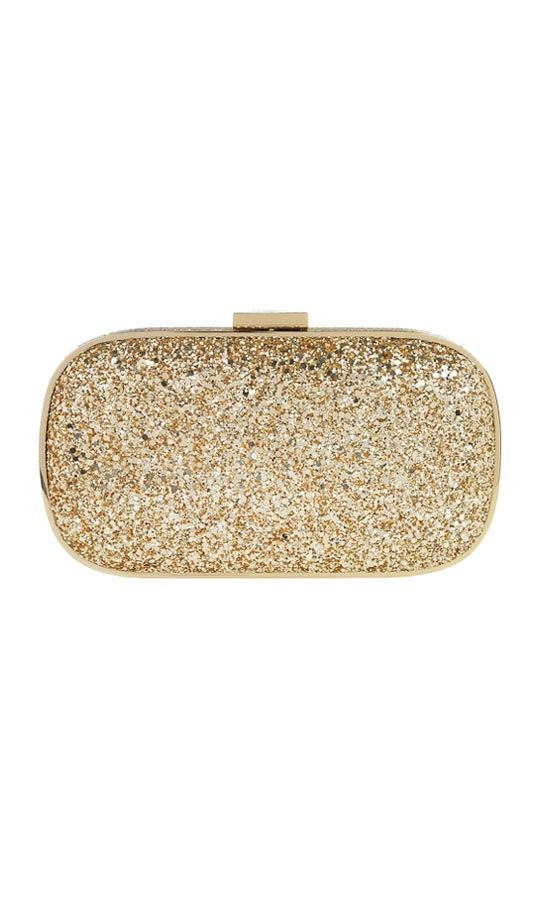Anya Hindmarch - Marano Metallic Glitter Box Clutch - Gold - Front