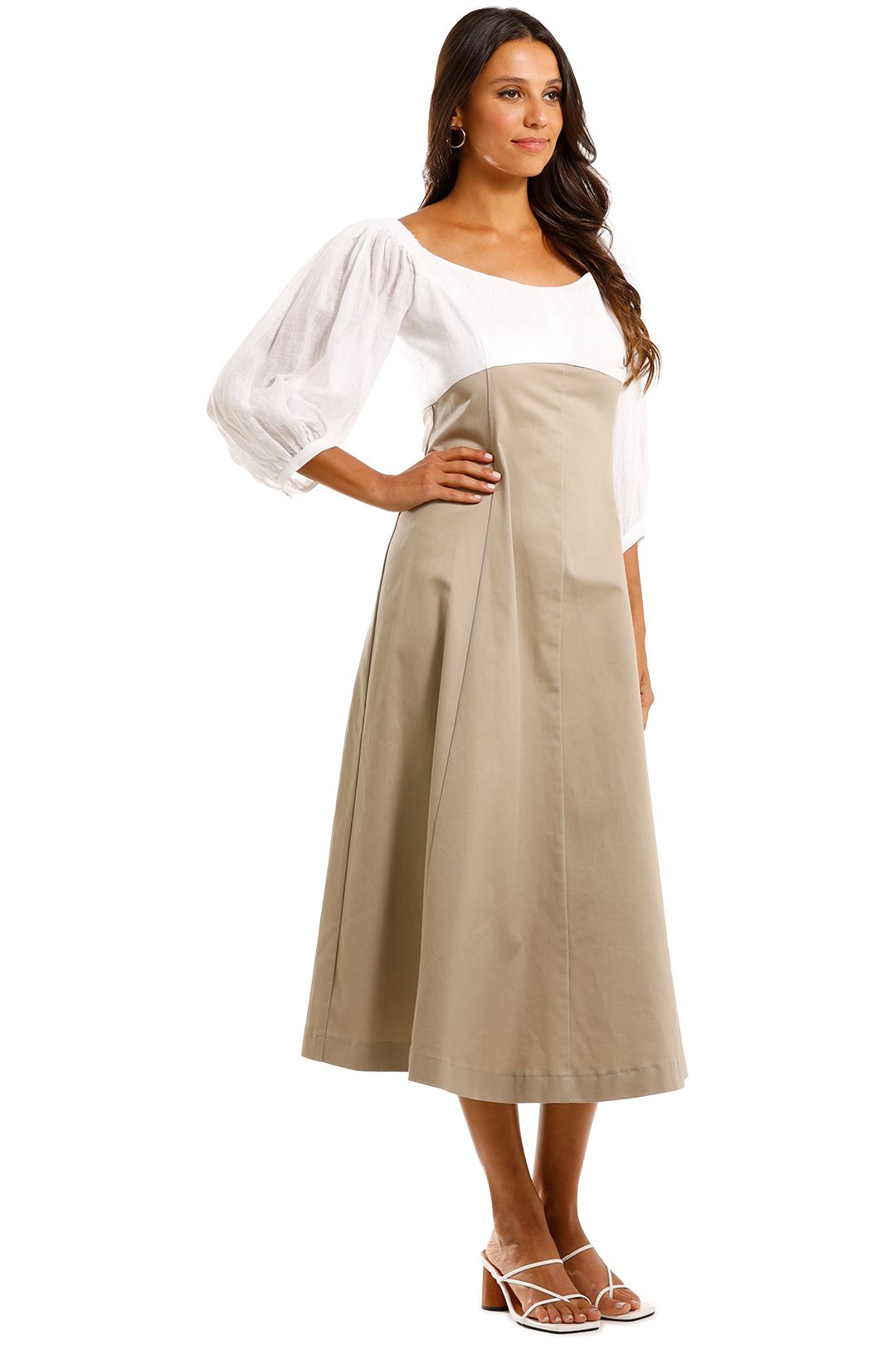 Apartment Clothing Cotton Drill Dress White Sage Cotton Summer Dress