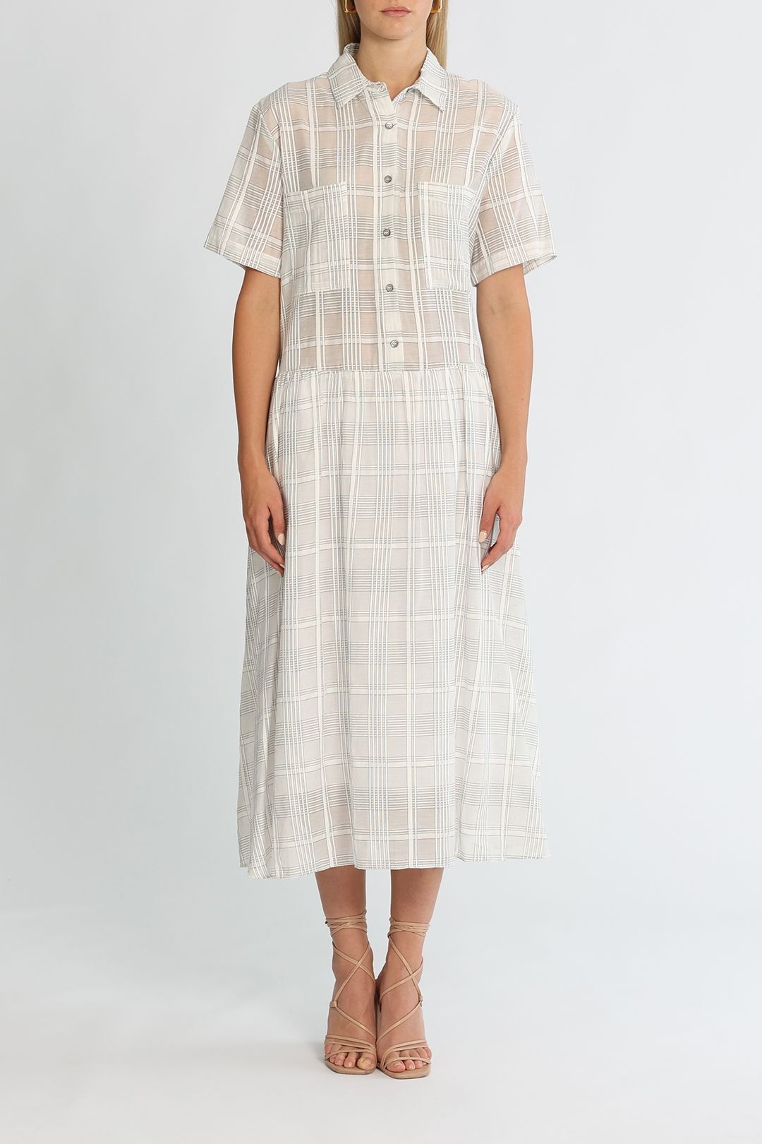 Apartment Clothing Sarai Maxi Shirt Dress Check