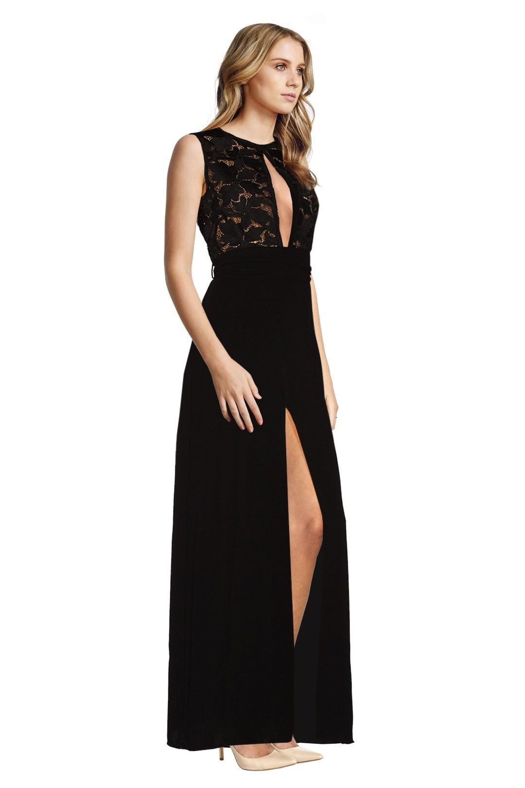 Assali - Poinsetia Dress - Black - Side