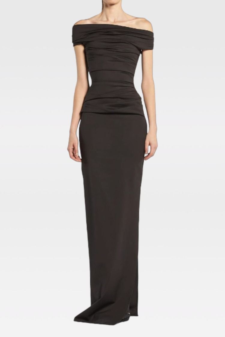 Assertion Long Gown in Black