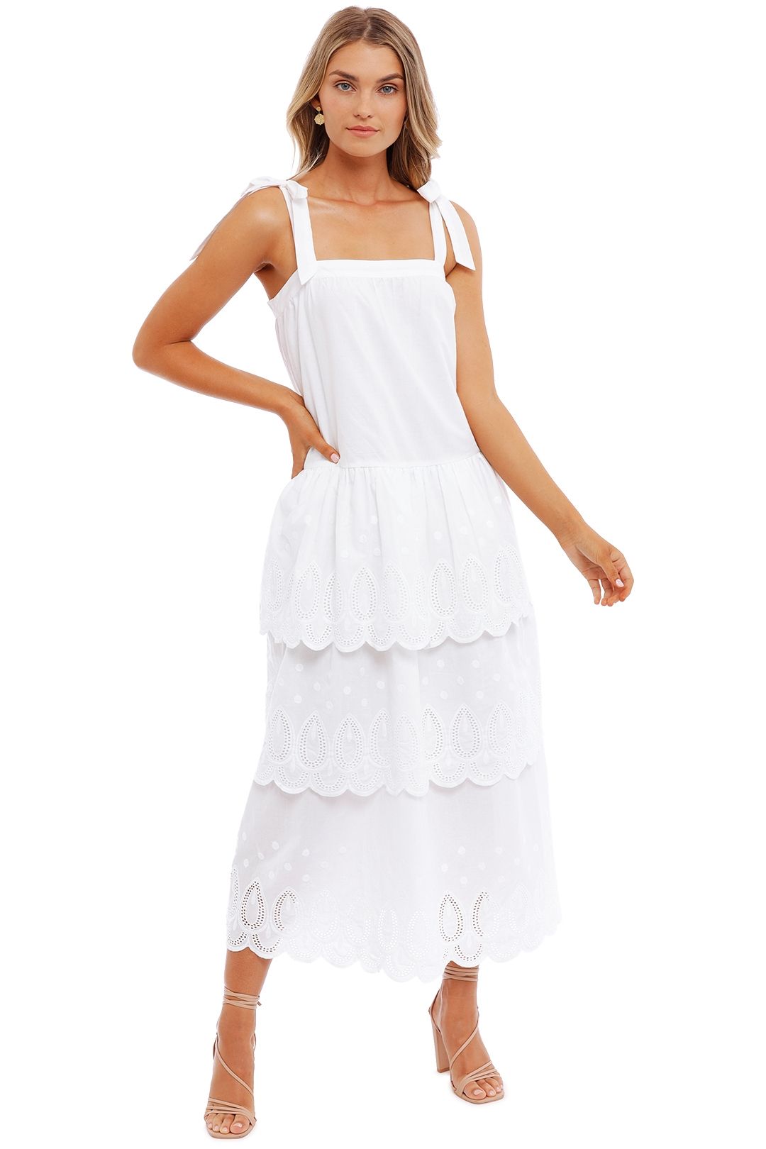 Mink Pink Aziza Maxi Dress White sleeveless