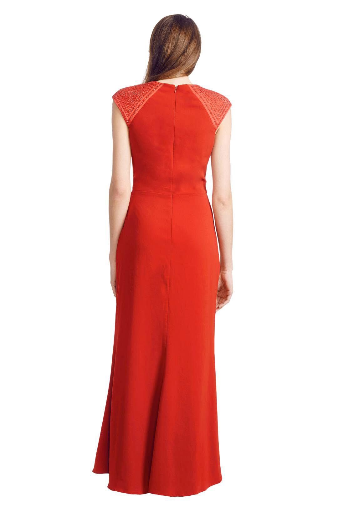 Badgley Mischka - Bedazzled Gown - Red - Back