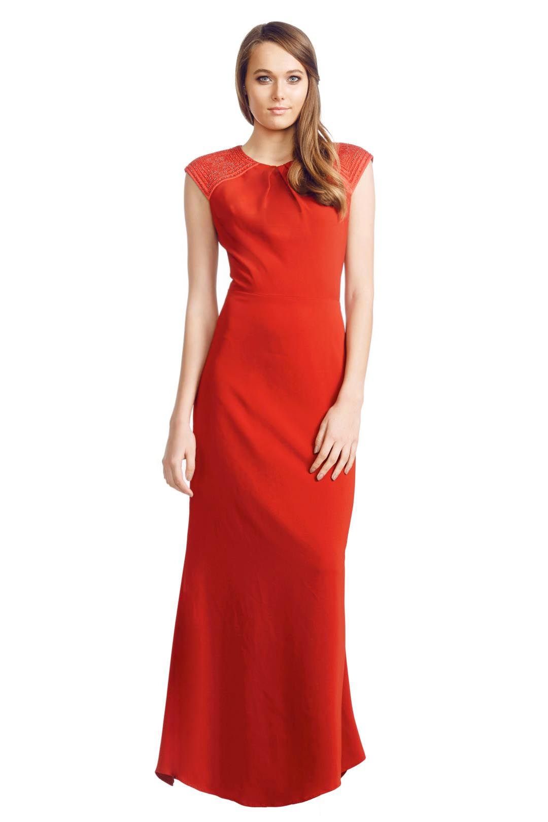 Badgley Mischka - Bedazzled Gown - Red - Front