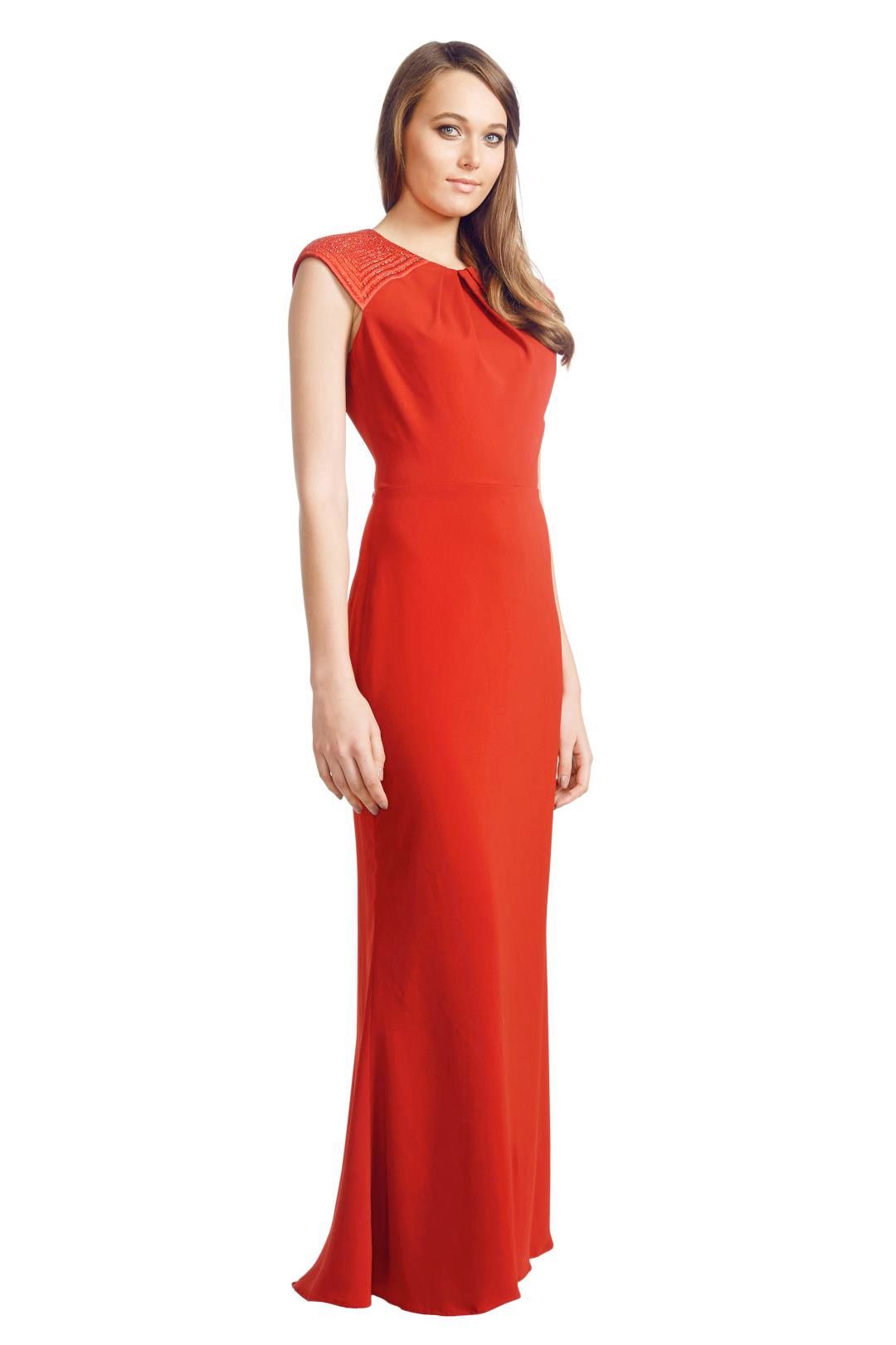 Badgley Mischka - Bedazzled Gown - Red - Side